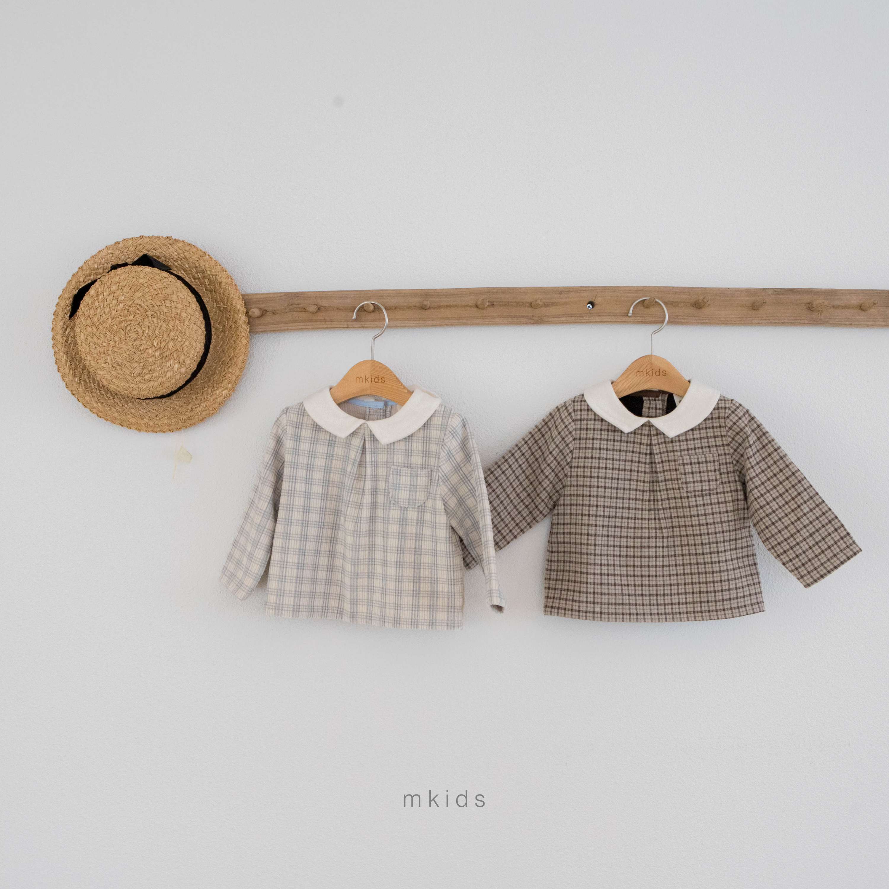 ［mkids］Billy check collar blouse