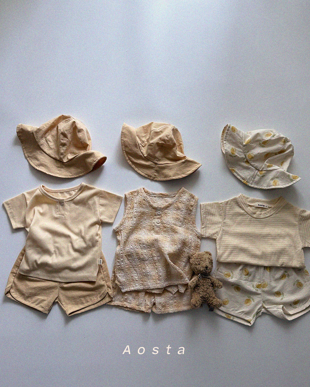 ［Aosta］Heart button tee