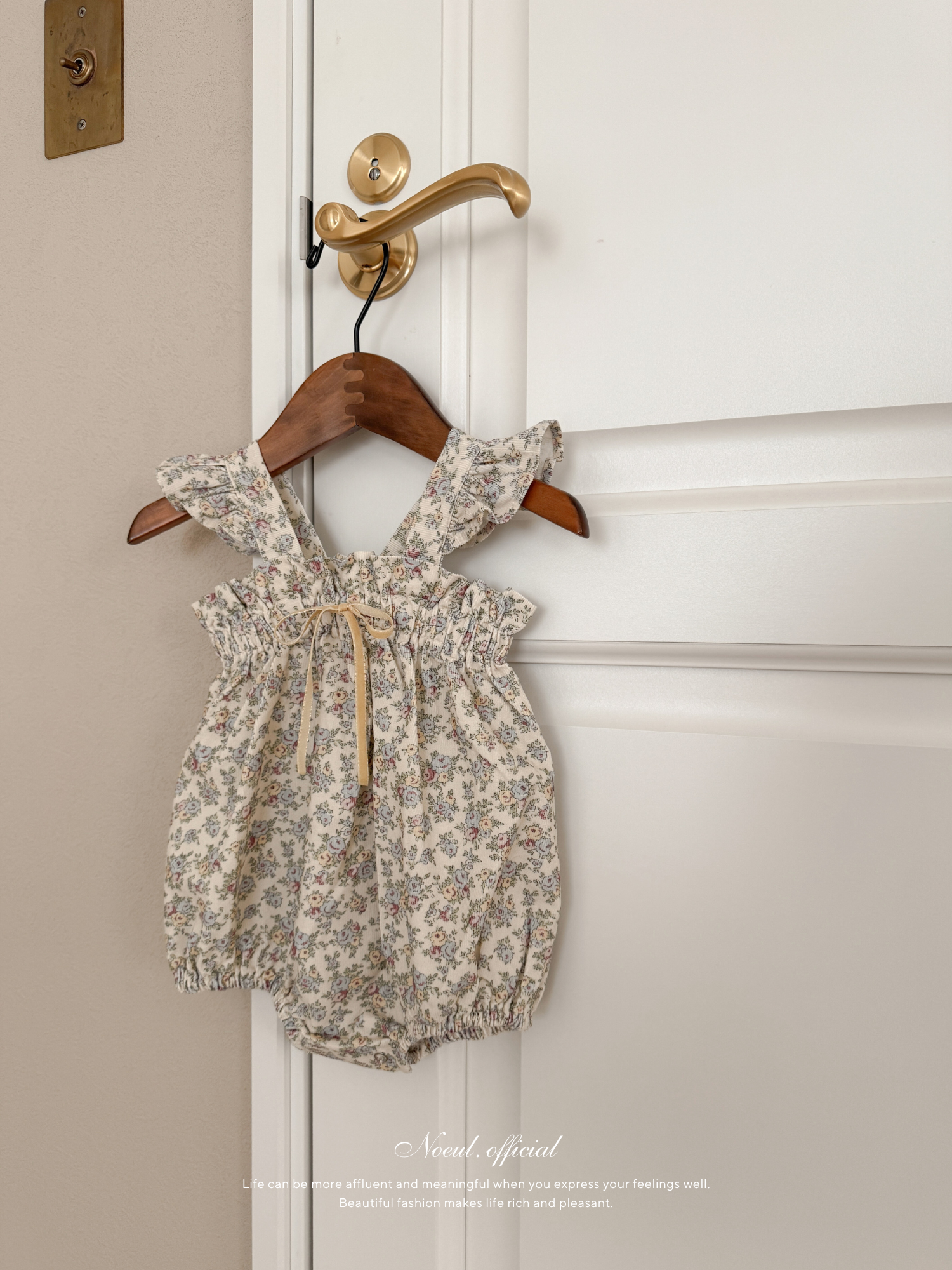 Garden frill ribbon rompers