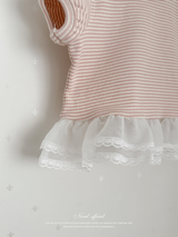Peach stripe shasha tee