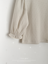 Eyelet lace puff tops
