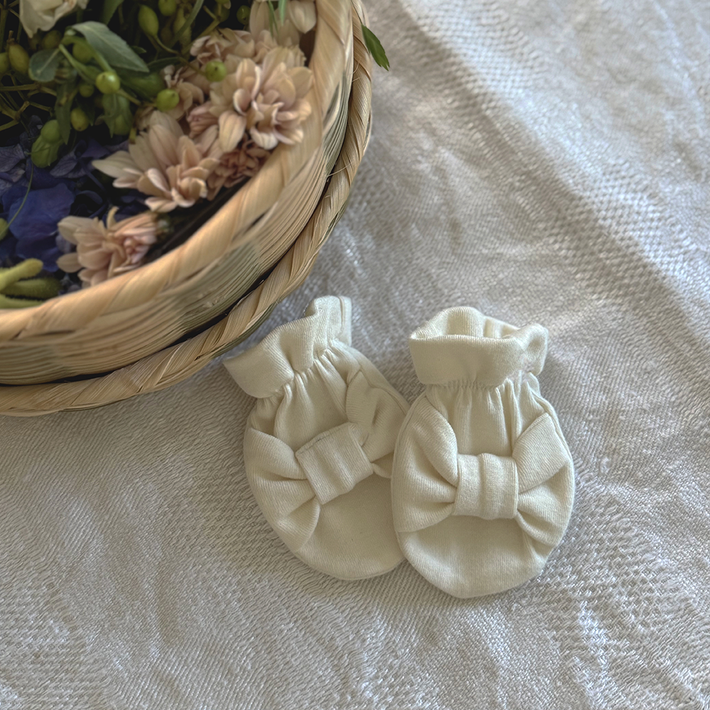 ［peekaboo］Ribbon newborn mitten