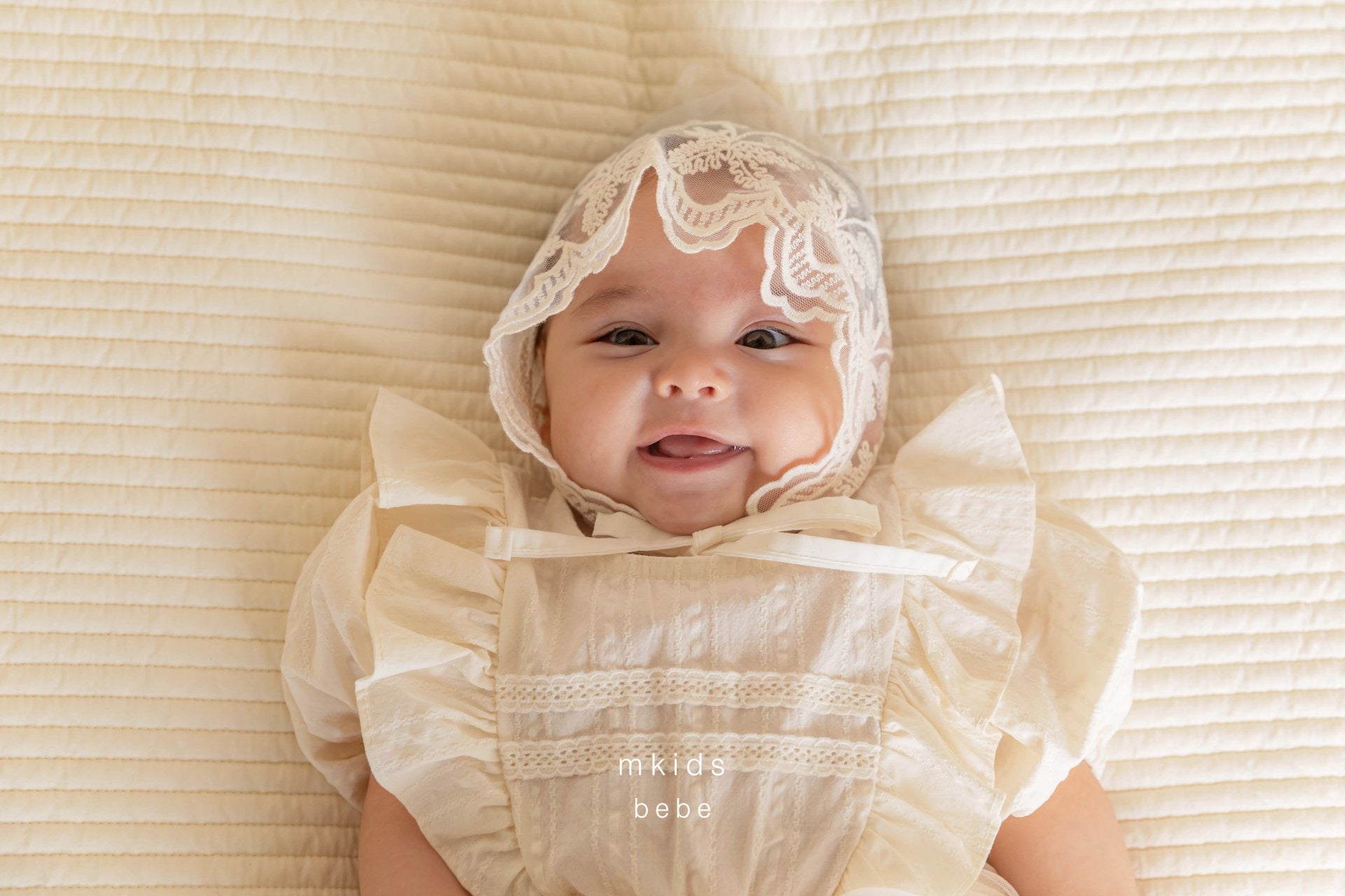 ［mkids］Chocolate lace bonnet