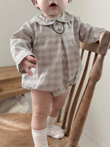Leandre check rompers