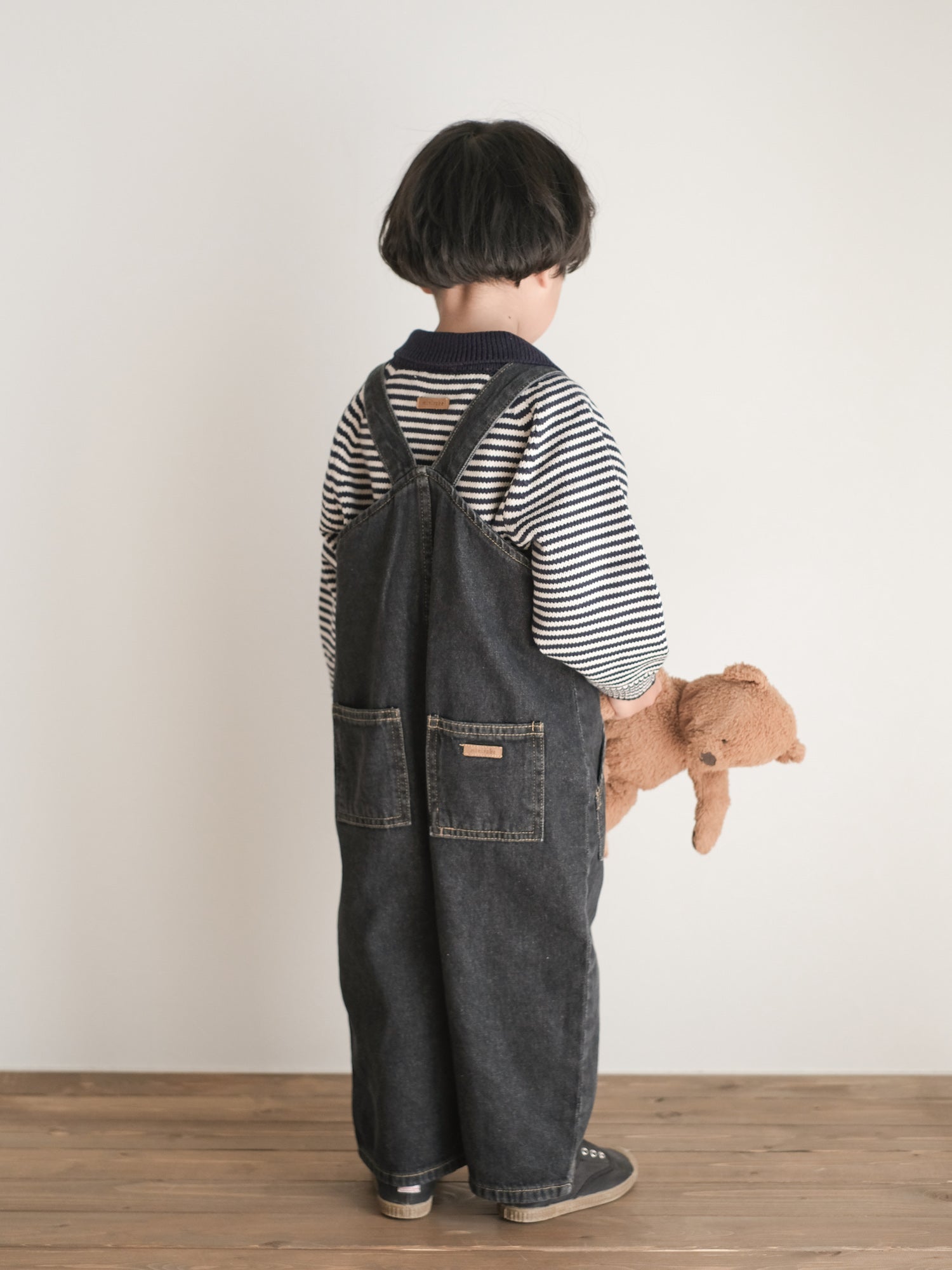 Clip denim overalls