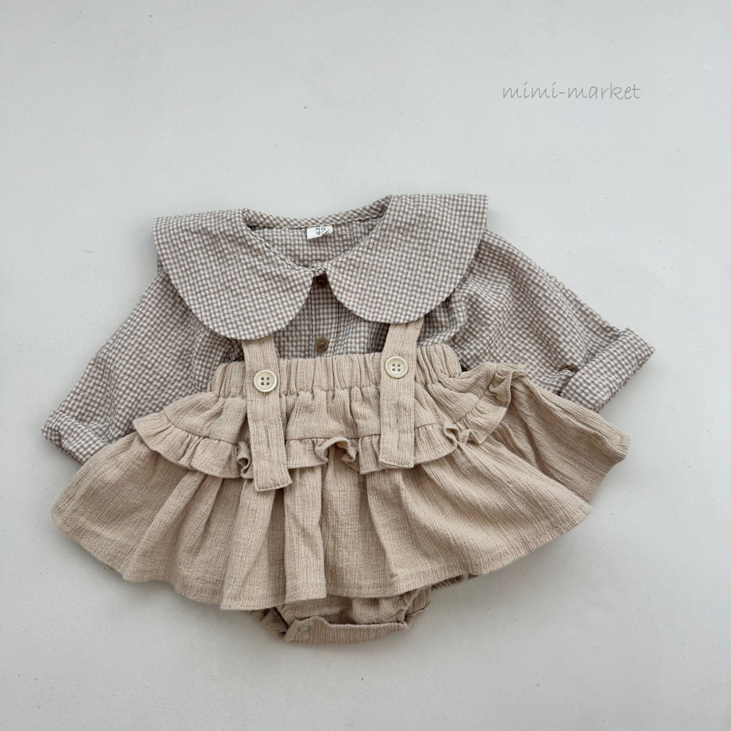 ［mimi market］Check collar blouse
