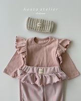［Aosta］Kiki Frill Check Pants