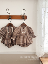 Chocolate smock rompers