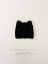 Meow mix shaggy beanie (black)