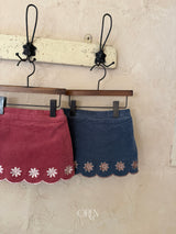 [OREN] Bella embroidery culotte pants