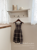 Noirjette check one-piece (kids)
