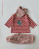 ［Aosta］Meow Stripe Tee