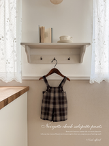Noirjette check salopette pants