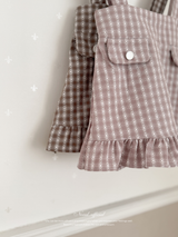 Daisy check suspender skirt