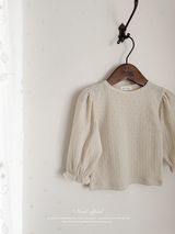 Eyelet lace puff tops