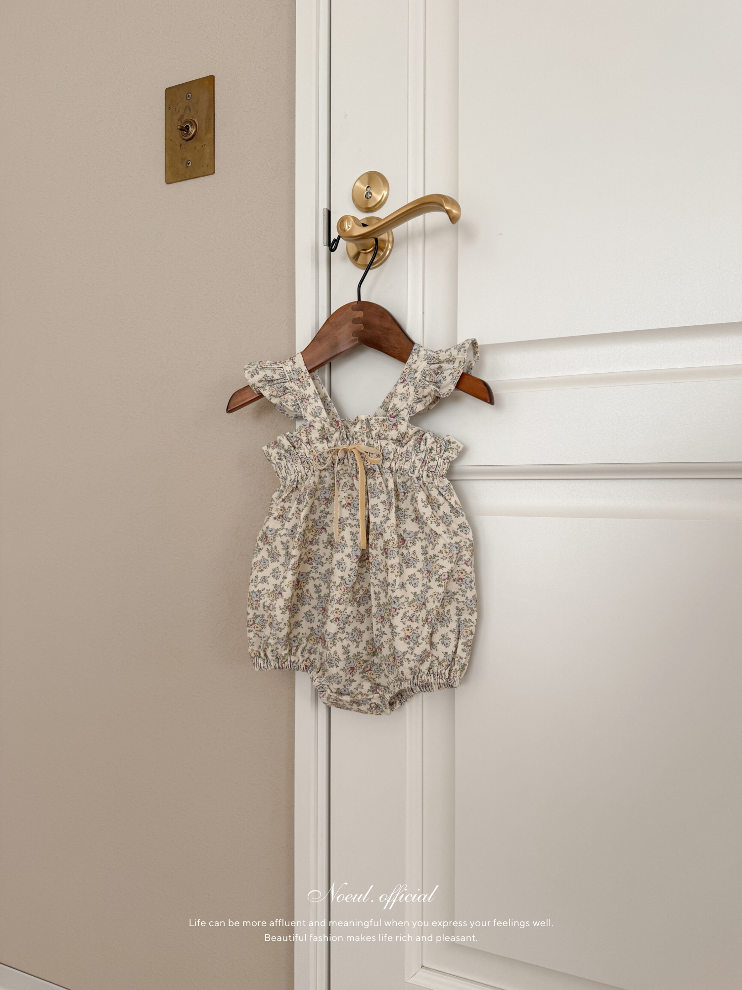 Garden frill ribbon rompers