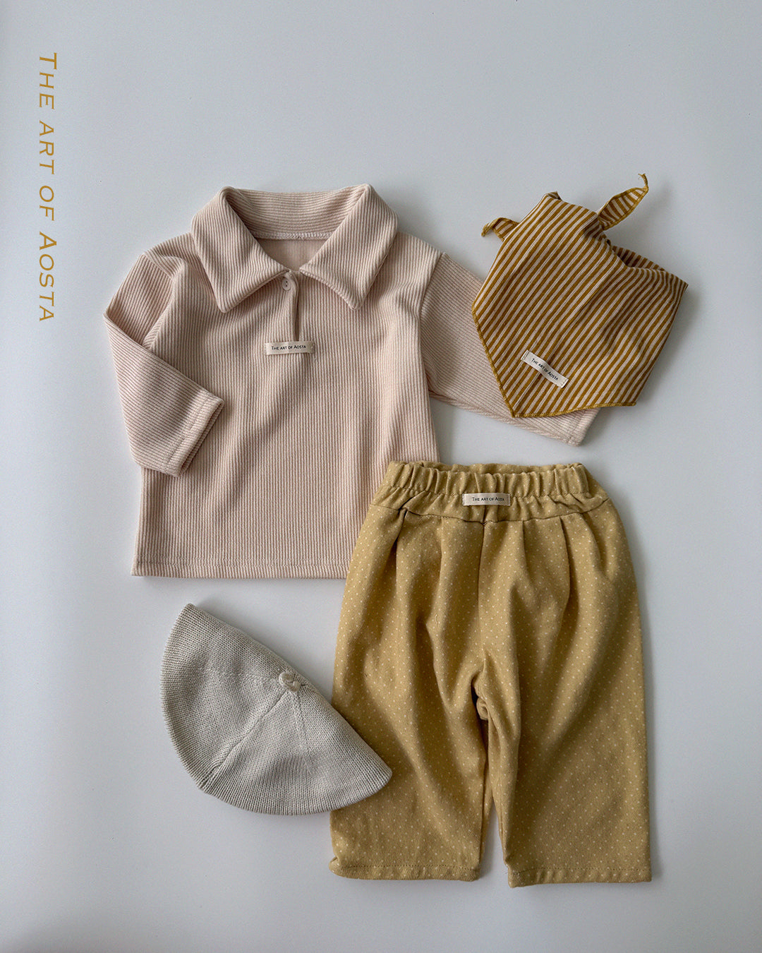 ［Aosta］Mulmul Collar Tee