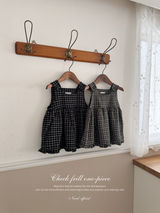 Check frill one-piece