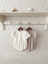 Soft puff knit rompers