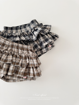 Roman check cancan pants