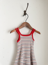 Double strap stripe flare one-piece