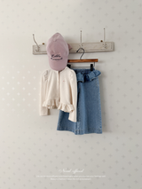 Frill denim pants