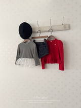 Puff frill cardigan