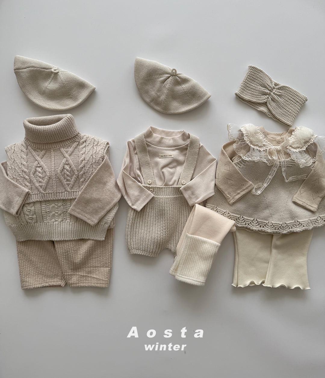 ［Aosta］Knit overalls