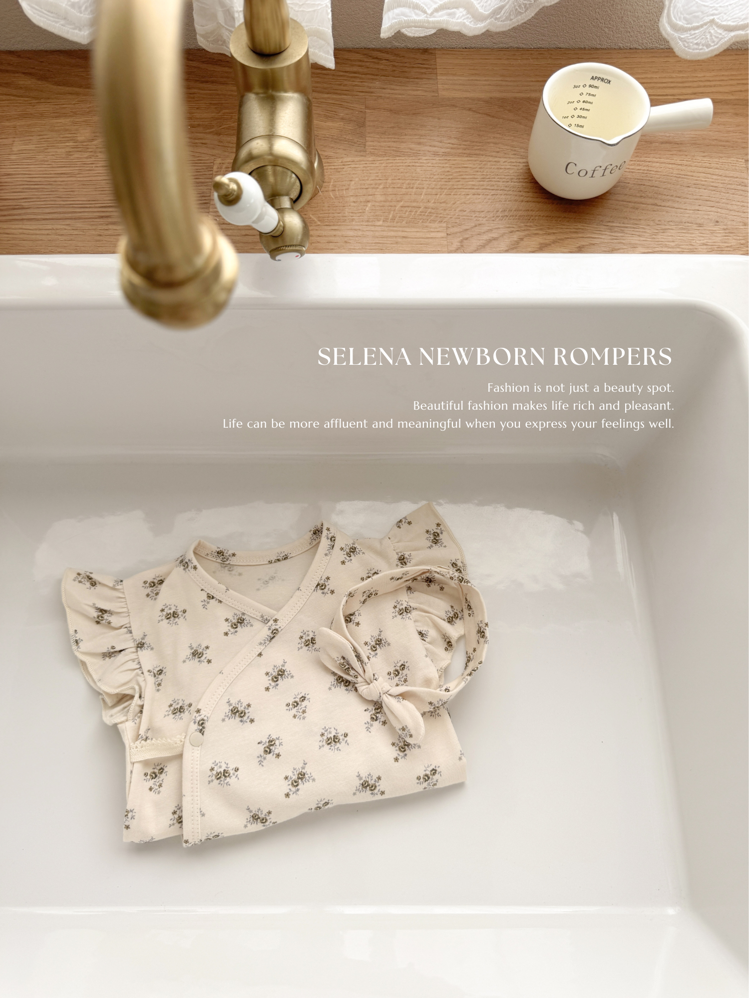 Selena newborn rompers