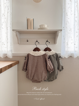 Frill check collar rompers (baby)