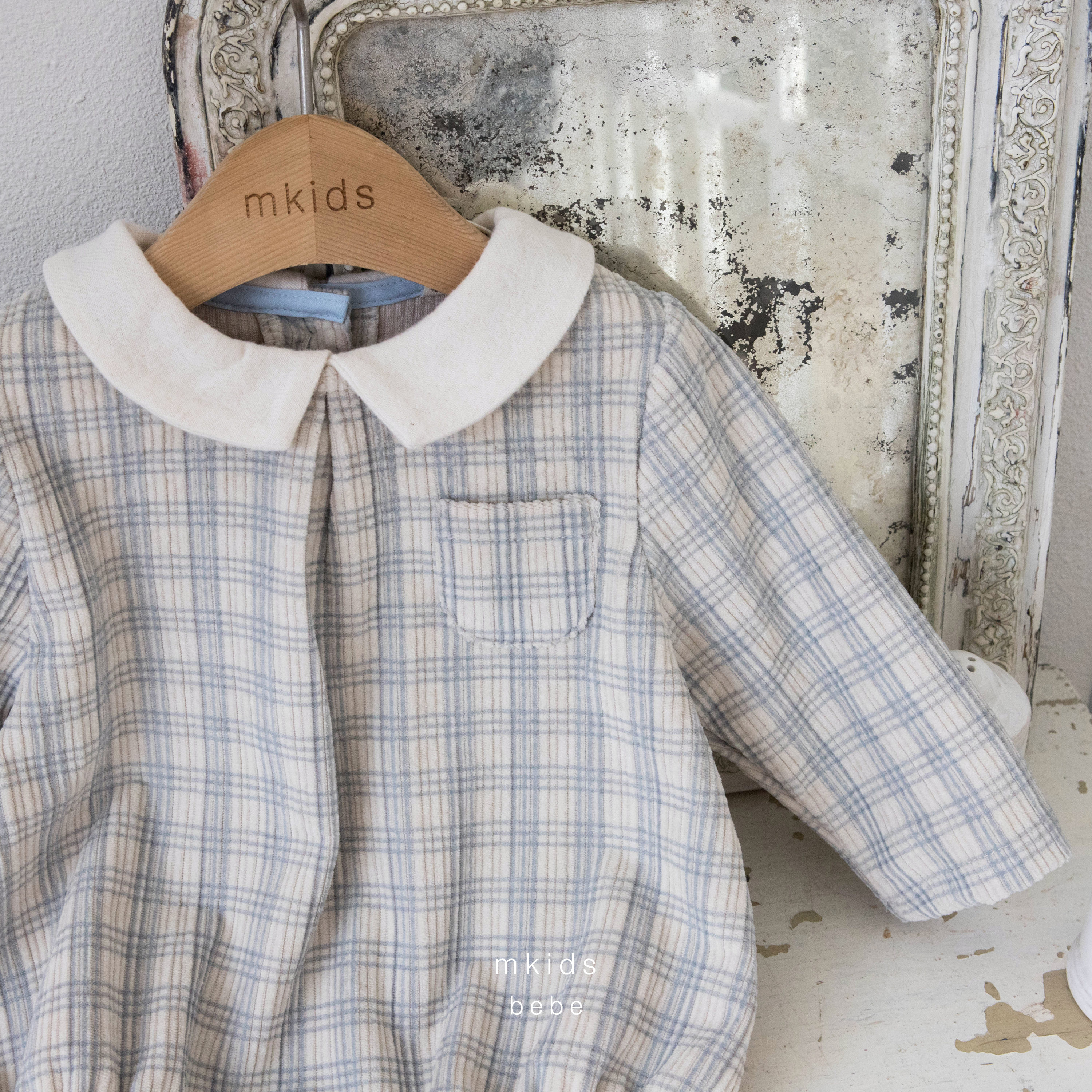 ［mkids］Billy check collar rompers