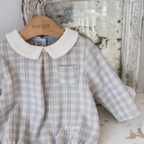 ［mkids］Billy check collar rompers