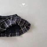 ［Lala land］Eve check pleats skirt