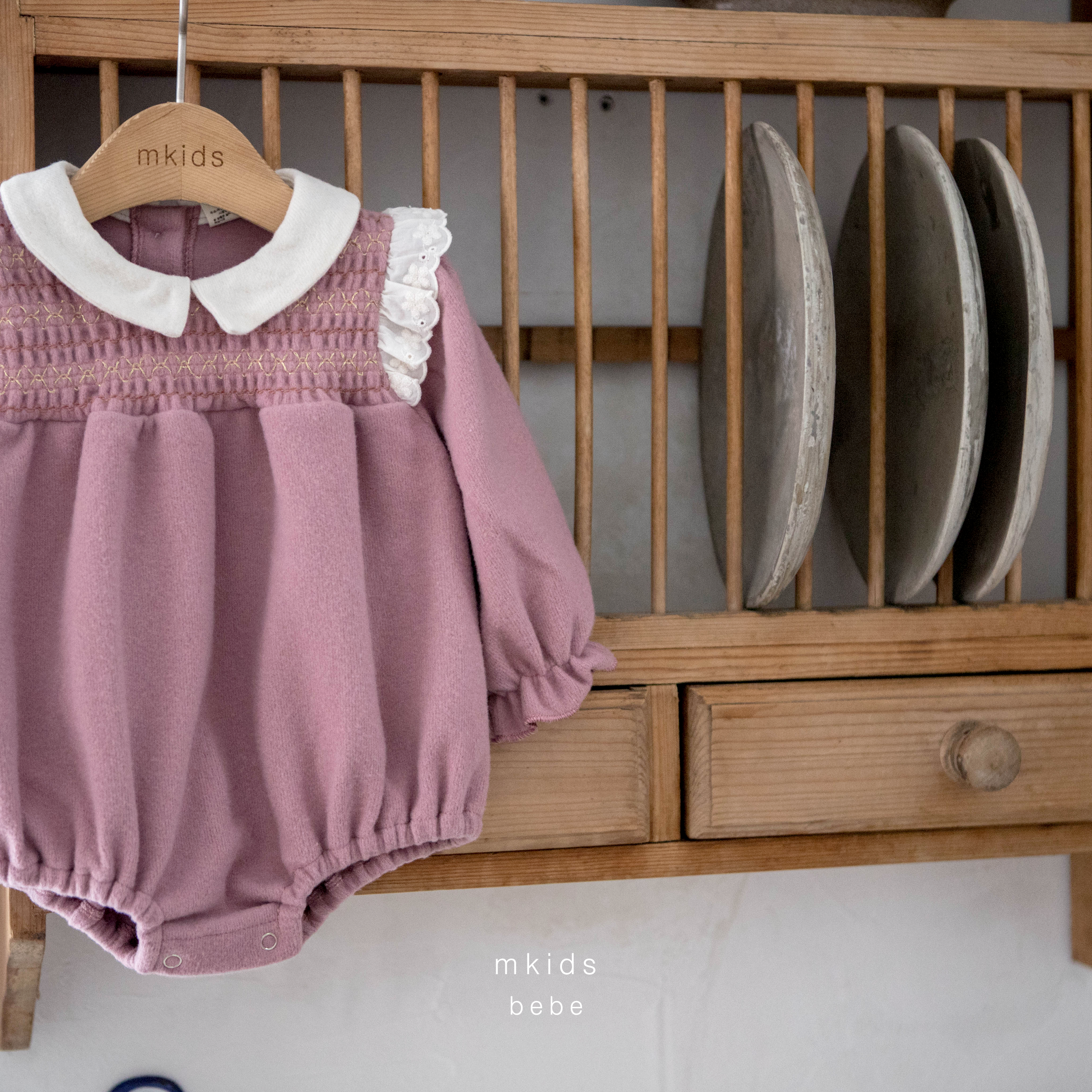 ［mkids］Shallot smock rompers