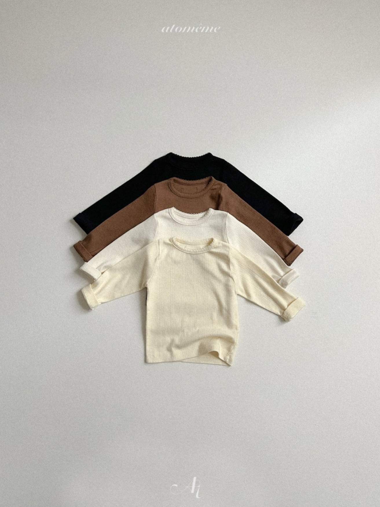 [atomeme] Eyelet Pin Stitch Tee