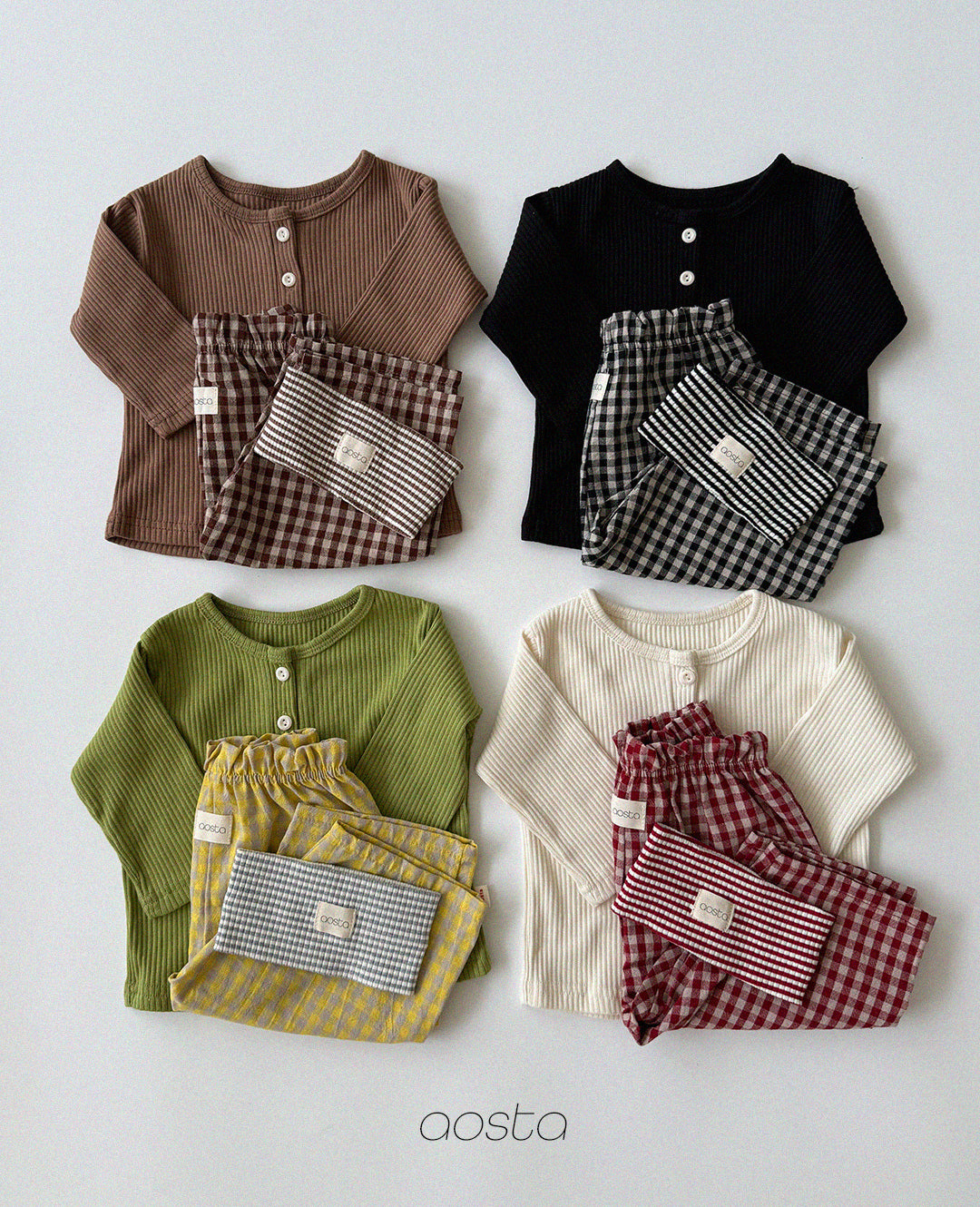 ［Aosta］Caramel Check Pants