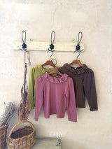 [OREN] Blooming frill picot tee