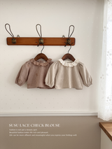 Susu lace check blouse
