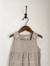 Mini check suspender rompers