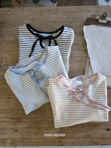 ［mon Atelier］Ribbon stripe tops
