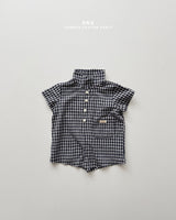 ［onu］Check shirt rompers