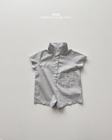 ［onu］Check shirt rompers