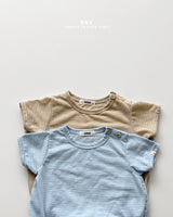 ［onu］Soft stripe rompers