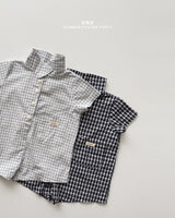［onu］Check shirt rompers