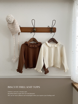 Biscuit frill knit tops