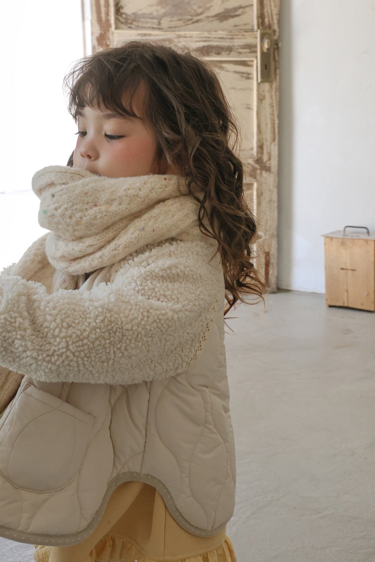 [FLO] Milk knit muffler