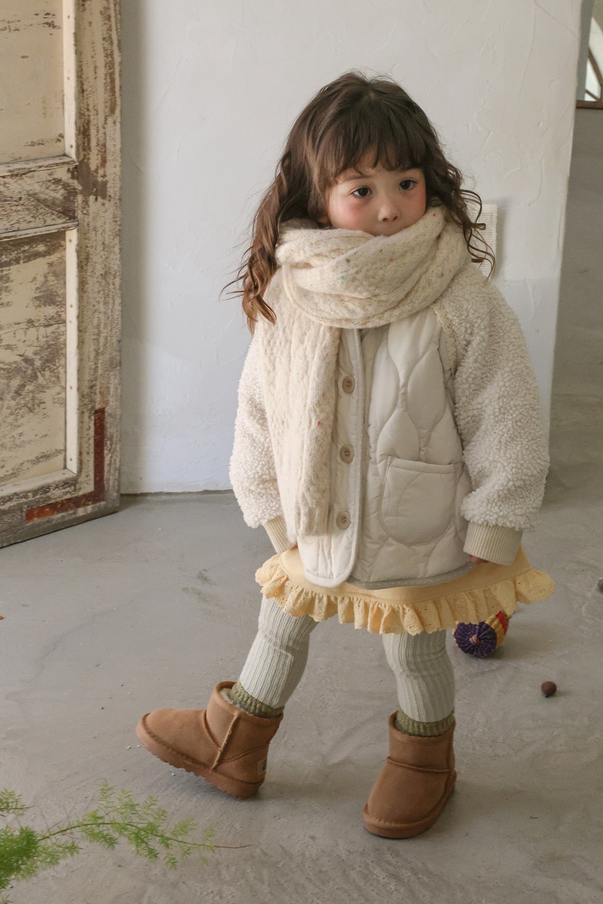[FLO] Milk knit muffler