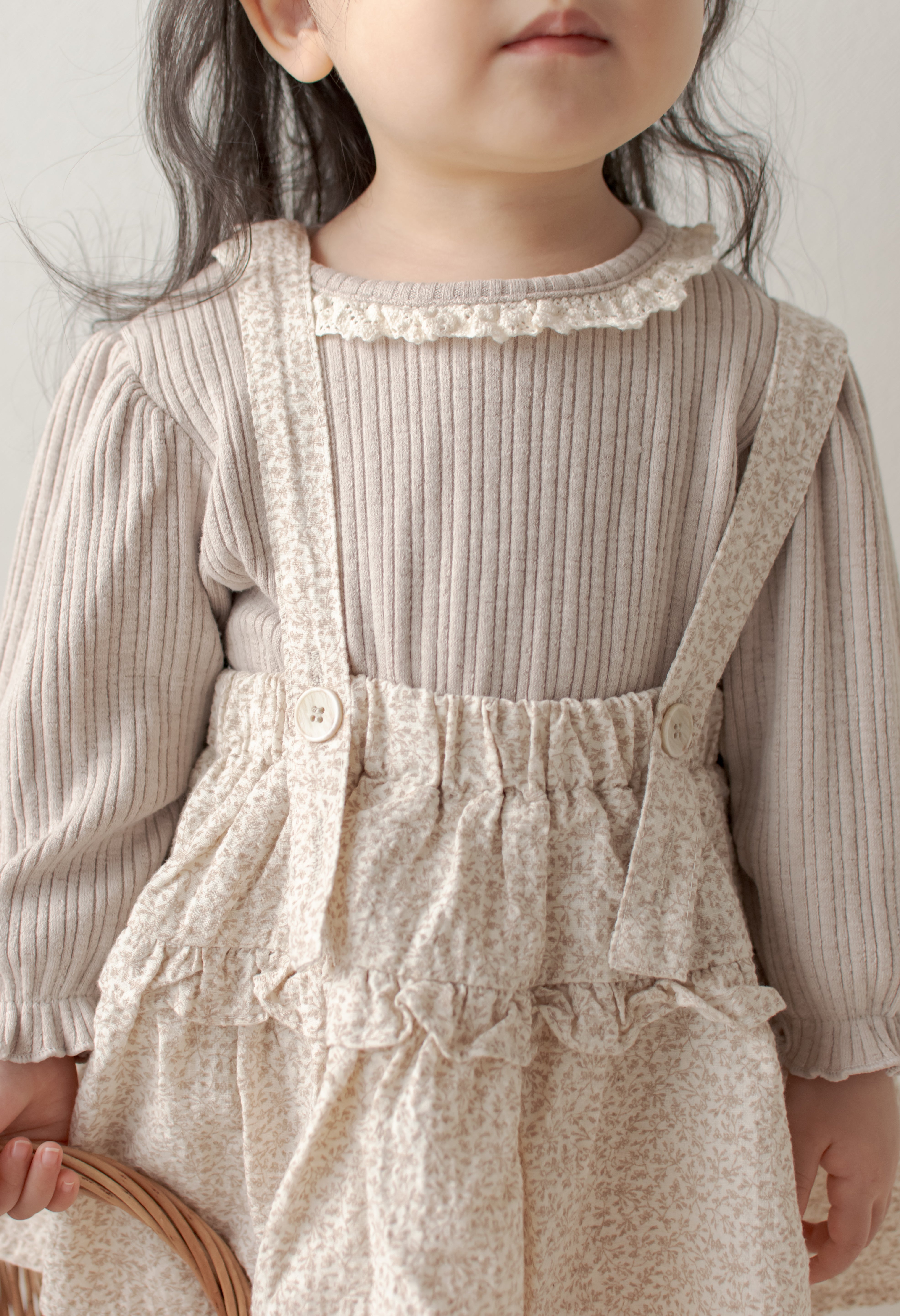 Dobby frill suspender skirt