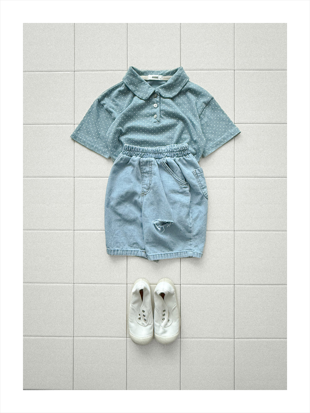 ［onu］Dot collar tee