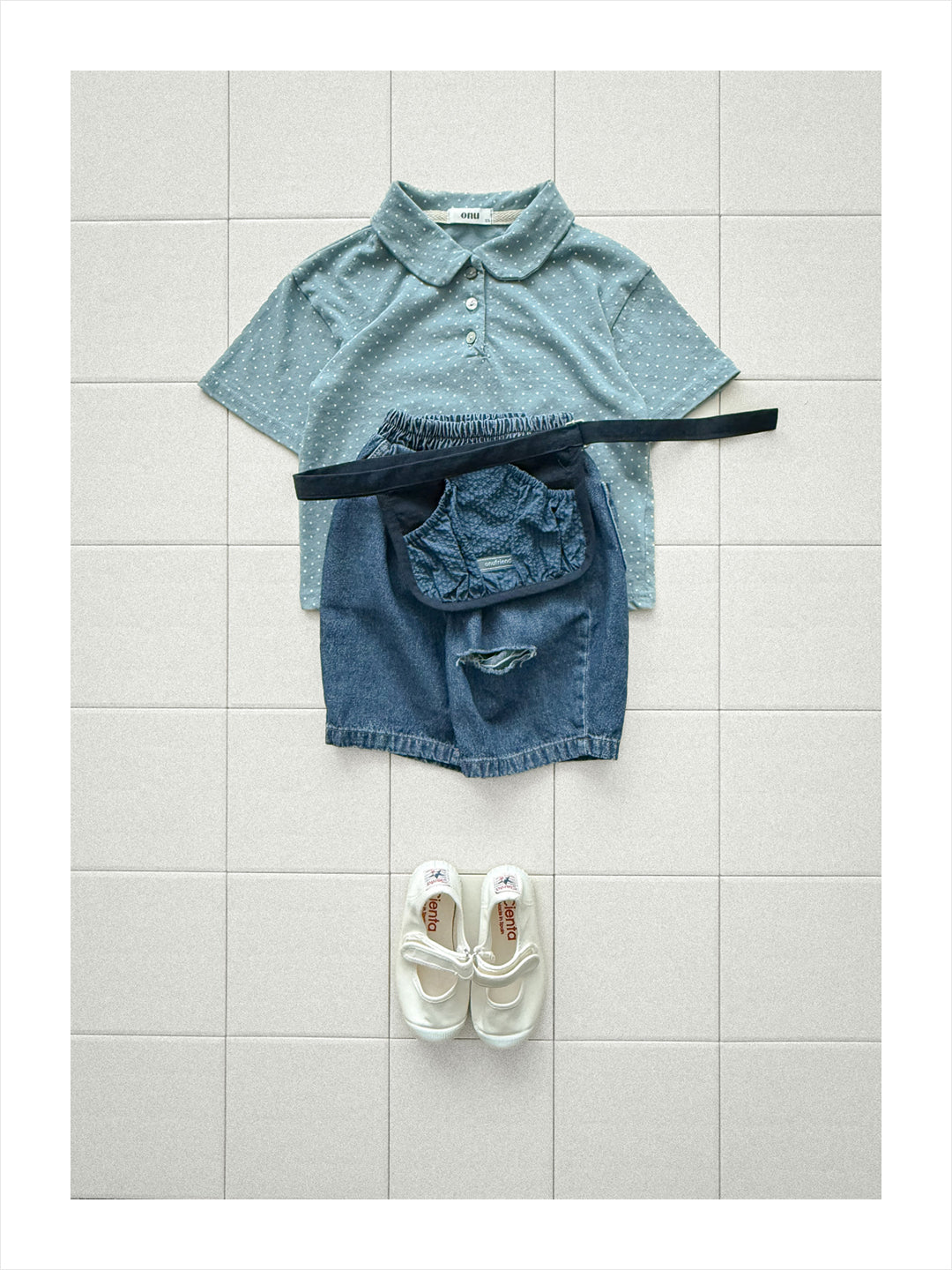 ［onu］Dot collar tee